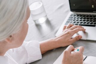 senior woman on laptop