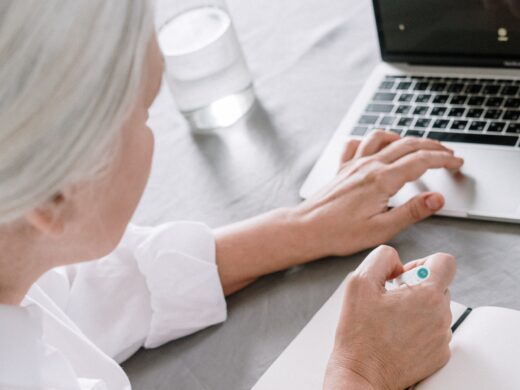 senior woman on laptop